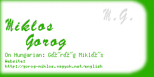 miklos gorog business card